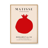 Matisse Pomegranate Typography Wall Art – Cream Red Exhibition Print