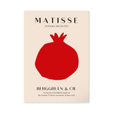 Matisse Pomegranate Typography Wall Art – Cream Red Exhibition Print