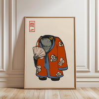 Matsumoto Hoji Décor Print, Japanese Frog in Kimono Print, Matsumoto Hoji Retro Home Art, Funny Animal Print, Aesthetic Gift, A1/A2/A3/A4