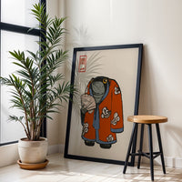 Matsumoto Hoji Décor Print, Japanese Frog in Kimono Print, Matsumoto Hoji Retro Home Art, Funny Animal Print, Aesthetic Gift, A1/A2/A3/A4