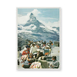 Matterhorn Terrace Vintage Wall Art – Alpine Dining Photography