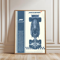 McLaren Retro Formula 1 Car Décor Poster | Retro Racing Wall Print