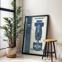 McLaren Retro Formula 1 Car Décor Poster | Retro Racing Wall Print