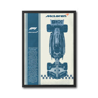 McLaren Retro Formula 1 Car Décor Poster | Retro Racing Wall Print