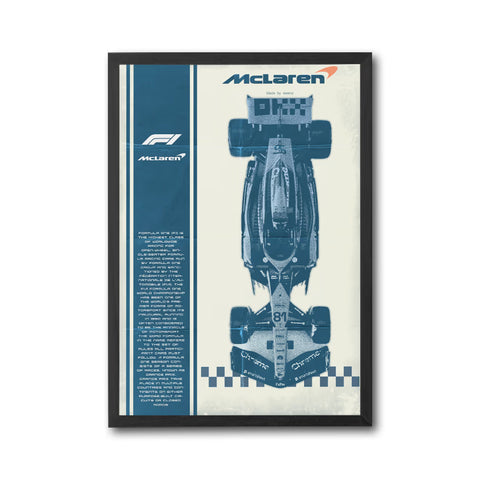 McLaren Retro Formula 1 Car Décor Poster | Retro Racing Wall Print