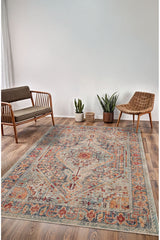 Medallion Modern Area Rug – Beige in a living room