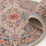 Medallion Modern Round Area Rug – Brown – texture close-up