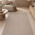 Mest Modern Plush Area Rug – Beige in a living room