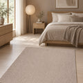 Mest Modern Plush Area Rug – Beige in a bedroom