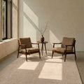 Mest Modern Plush Area Rug – Beige in a living room
