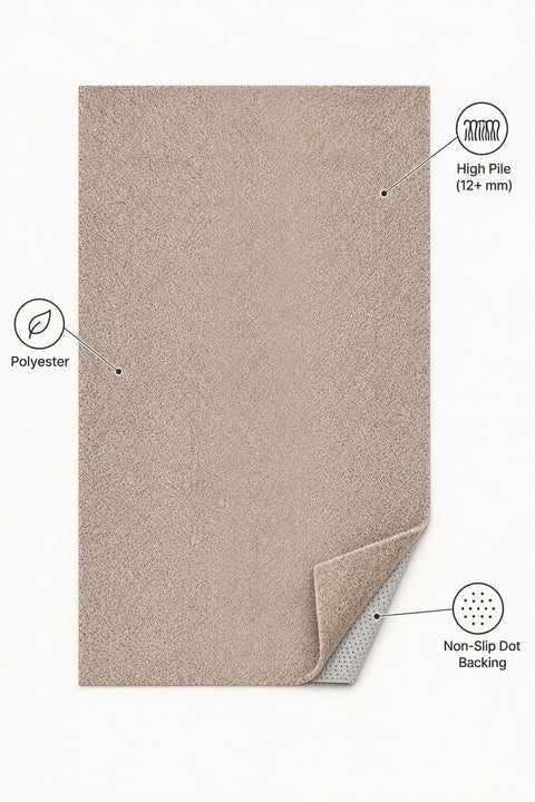 Mest Modern Plush Area Rug – Beige – features