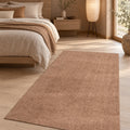 Mest Modern Plush Area Rug – Brown in a bedroom