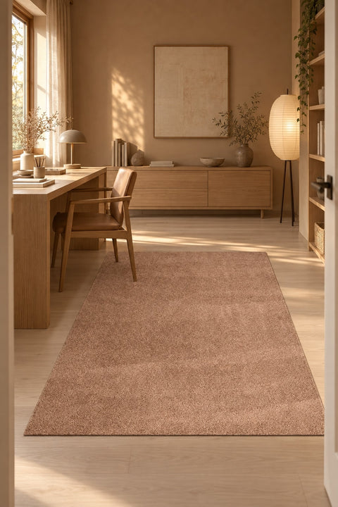 Mest Modern Plush Area Rug – Brown in a office