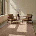 Mest Modern Plush Area Rug – Brown in a living room