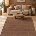 Mest Modern Plush Area Rug – Dark Brown in a living room