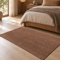 Mest Modern Plush Area Rug – Dark Brown in a bedroom