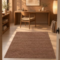 Mest Modern Plush Area Rug – Dark Brown in a office