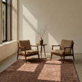Mest Modern Plush Area Rug – Dark Brown in a living room