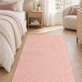 Mest Modern Plush Area Rug – Pink in a bedroom