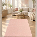 Mest Modern Plush Area Rug – Pink in a living room