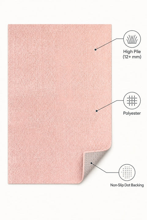 Mest Modern Plush Area Rug – Pink – features