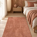 Mest Modern Plush Area Rug – Salmon in a bedroom