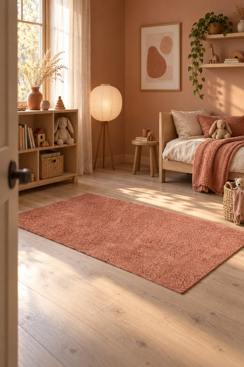 Mest Modern Plush Area Rug – Salmon in a nursery