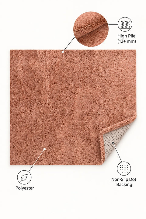 Mest Modern Plush Area Rug – Salmon – features
