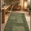Mest Modern Plush Area Rug – Shimmering Green in a office