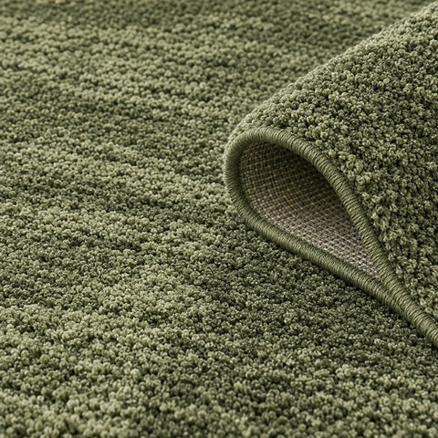 Mest Modern Plush Area Rug – Shimmering Green – texture close-up