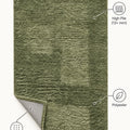 Mest Modern Plush Area Rug – Shimmering Green – features
