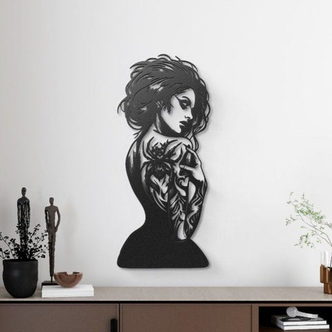 Charming Gothic Woman Metal Wall Art