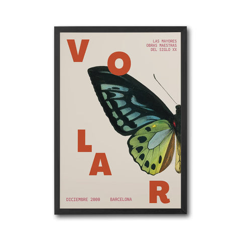 Mid-Century Minimal Barcelona Butterfly Exhibition Wall Décor Poster Fine Print