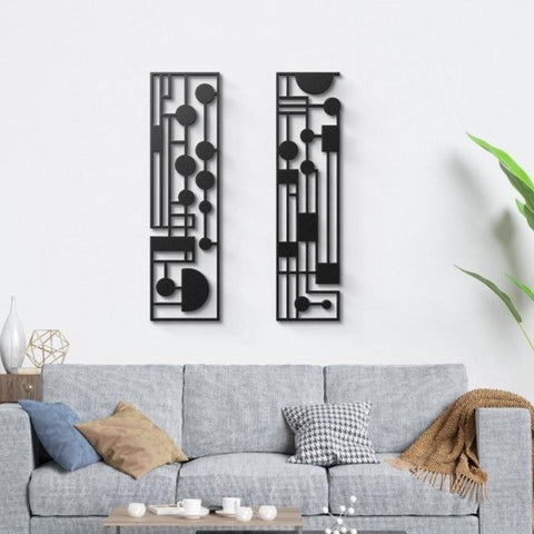 Lunar Mid Century Modern Metal Wall Art Set Of 2