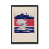Simple Non-Figurative Mountain and Lotus Décor Poster | Minimal Zen Wall Print