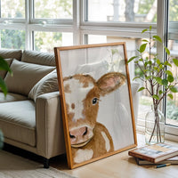 Simple Cow Watercolor Wall Print
