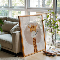 Understated Cute Giraffe Illustration Wall Décor Wall Poster Print