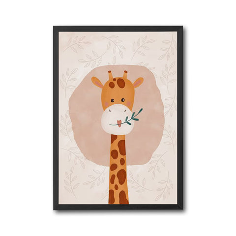 Understated Cute Giraffe Illustration Wall Décor Wall Poster Print