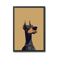 Understated Doberman Illustration Print, Contemporary Dog Wall Poster