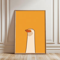 Understated Goose Illustration Wall Poster – Sleek Animal Wall Print