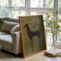 Minimal Horse Silhouette Wall Poster – Sleek Black and White Wall Poster