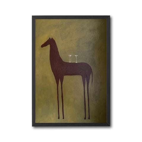 Minimal Horse Silhouette Wall Poster – Sleek Black and White Wall Poster