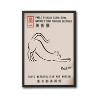Understated Line Art Cat by Picasso Style, Nostalgic Exhibition Wall Print