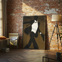 Understated Silhouette Man Décor Poster | Sleek Black and White Wall Print