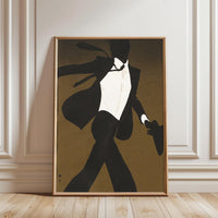 Understated Silhouette Man Décor Poster | Sleek Black and White Wall Print