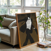 Understated Silhouette Man Décor Poster | Sleek Black and White Wall Print