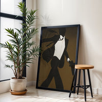 Understated Silhouette Man Décor Poster | Sleek Black and White Wall Print