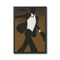 Understated Silhouette Man Décor Poster | Sleek Black and White Wall Print