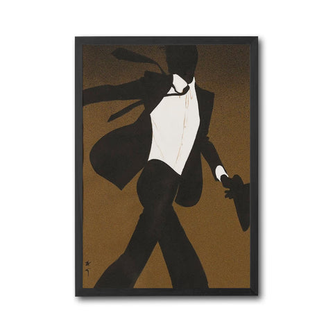 Understated Silhouette Man Décor Poster | Sleek Black and White Wall Print