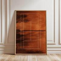 Minimal Tennis Court Décor Poster, Contemporary Non-Figurative Sports Wall Poster